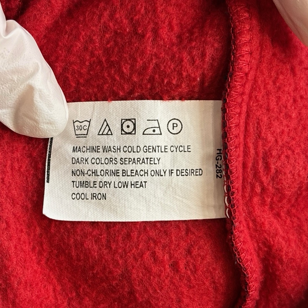 CHAPS Ralph Lauren Men's Full Zip Red Grey Padded Fleece Jacket Y2K Size Large - Picture 12 of 13